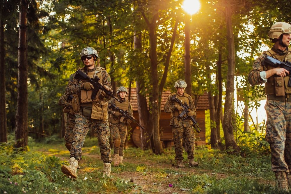 Military Personnel in the Forest